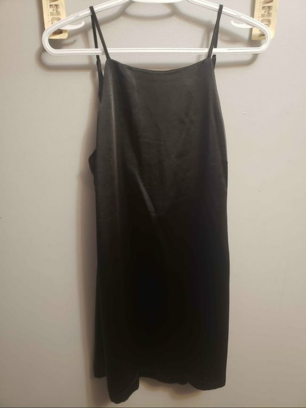 Dynamite Black Satin Slip Midi Skirt